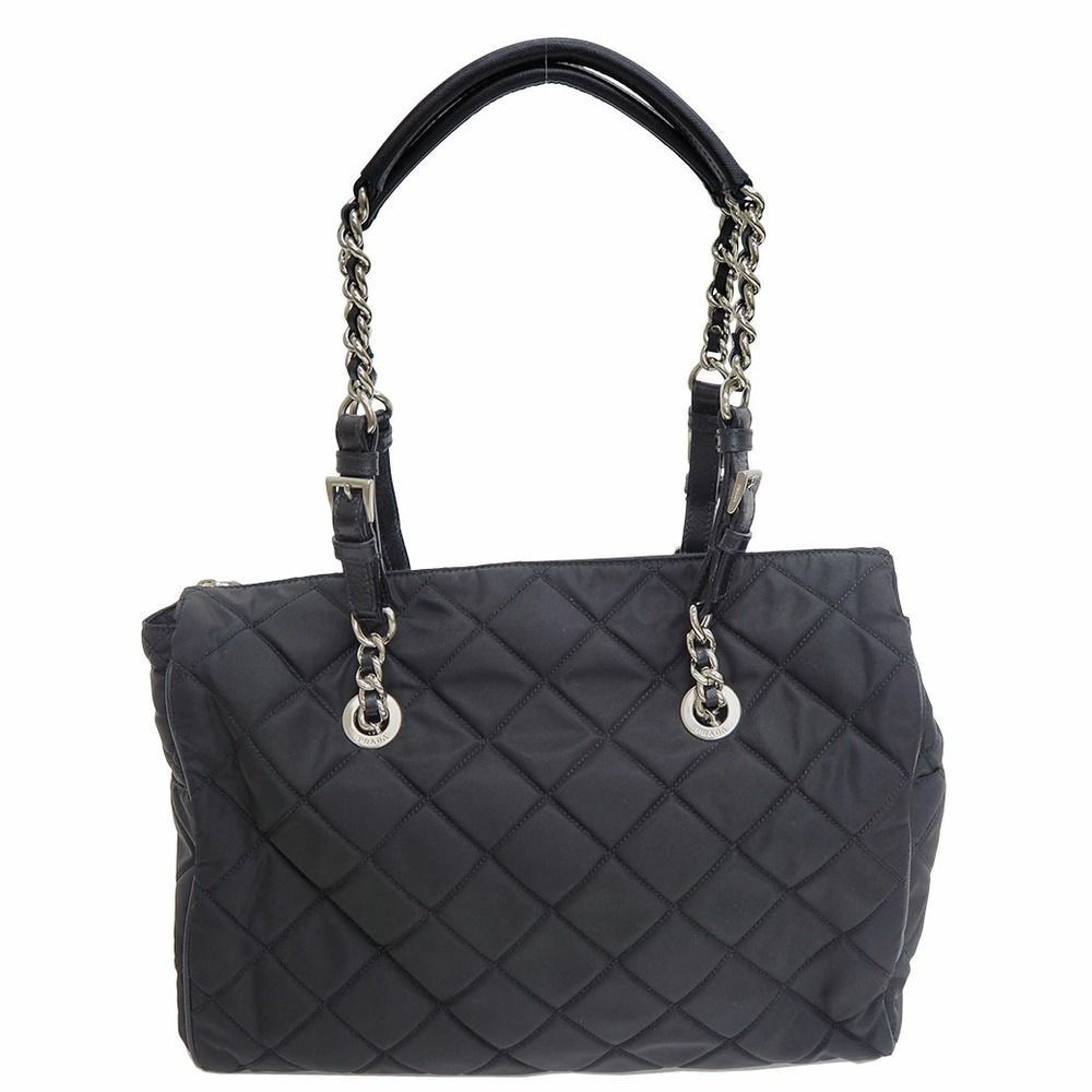 Prada Quilted Canvas Chain Shoulder Tote Bag